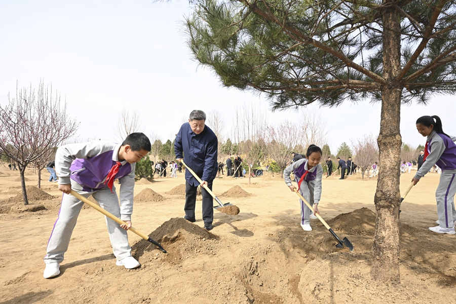 习近平在参加首都义务植树活动时强调 为山川大地增添锦绣 让中国式现代化底色更加亮丽(图1)
